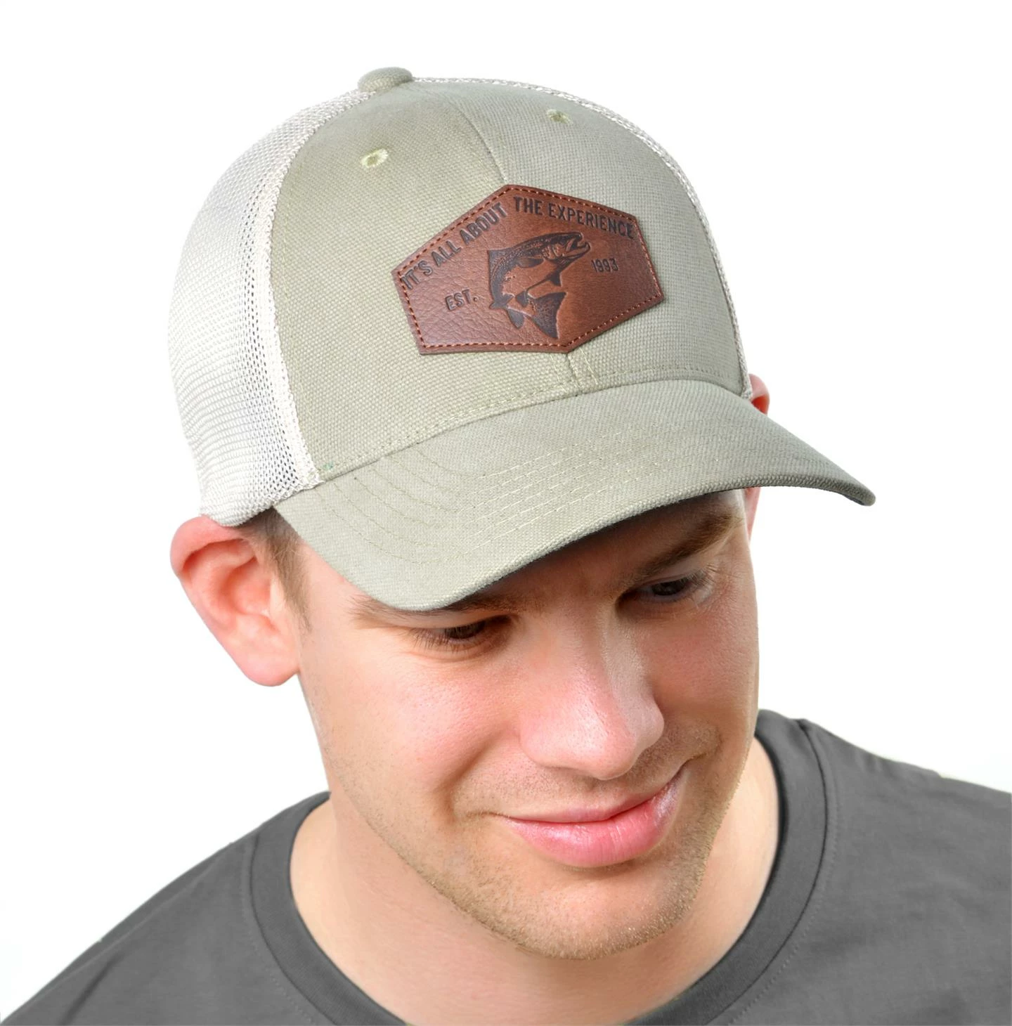 Guideline Experience Trucker Cap – Khaki/Ivory, Mid Profile – Stretch Fit 3 Guideline Experience Trucker Cap – Khaki/Ivory, Mid Profile – Stretch Fit
