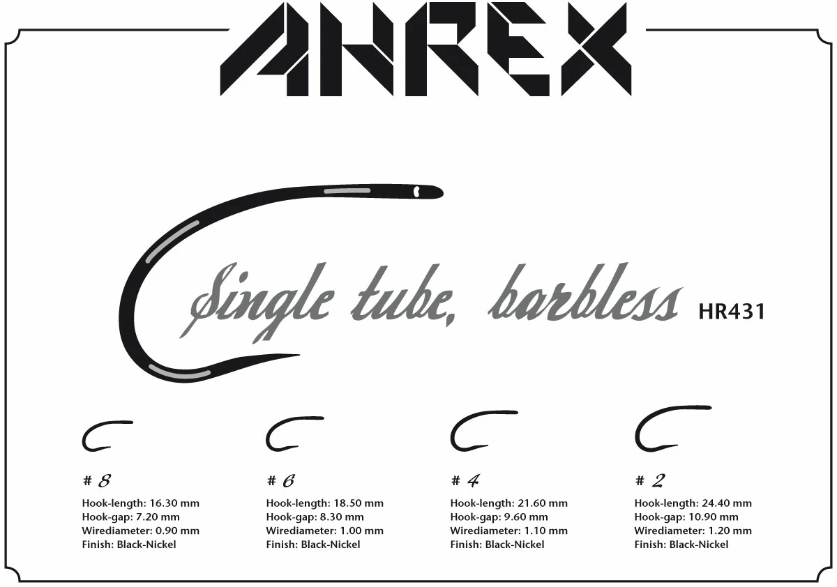 Ahrex HR431 – TUBE SINGLE BARBLESS -perhokoukut 5 Ahrex HR431 – TUBE SINGLE BARBLESS -perhokoukut - Image 3
