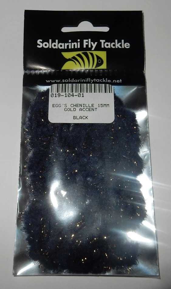 Soldarini EGGS CHENILLE GOLD ACCENT 15mm 3 Soldarini EGGS CHENILLE GOLD ACCENT 15mm