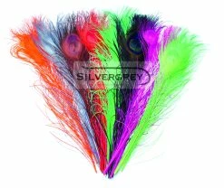 Silvergrey Värjätty Riikinkukon Silmähöyhen