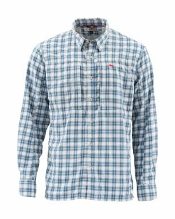 Simms BugStopper Shirt Faded Demin Plaid -paita