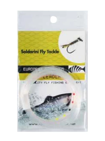 SOLDARINI EUROPEAN TAPERED LEADERS W. 5 DROP INDICATOR 3 SOLDARINI EUROPEAN TAPERED LEADERS W. 5 DROP INDICATOR